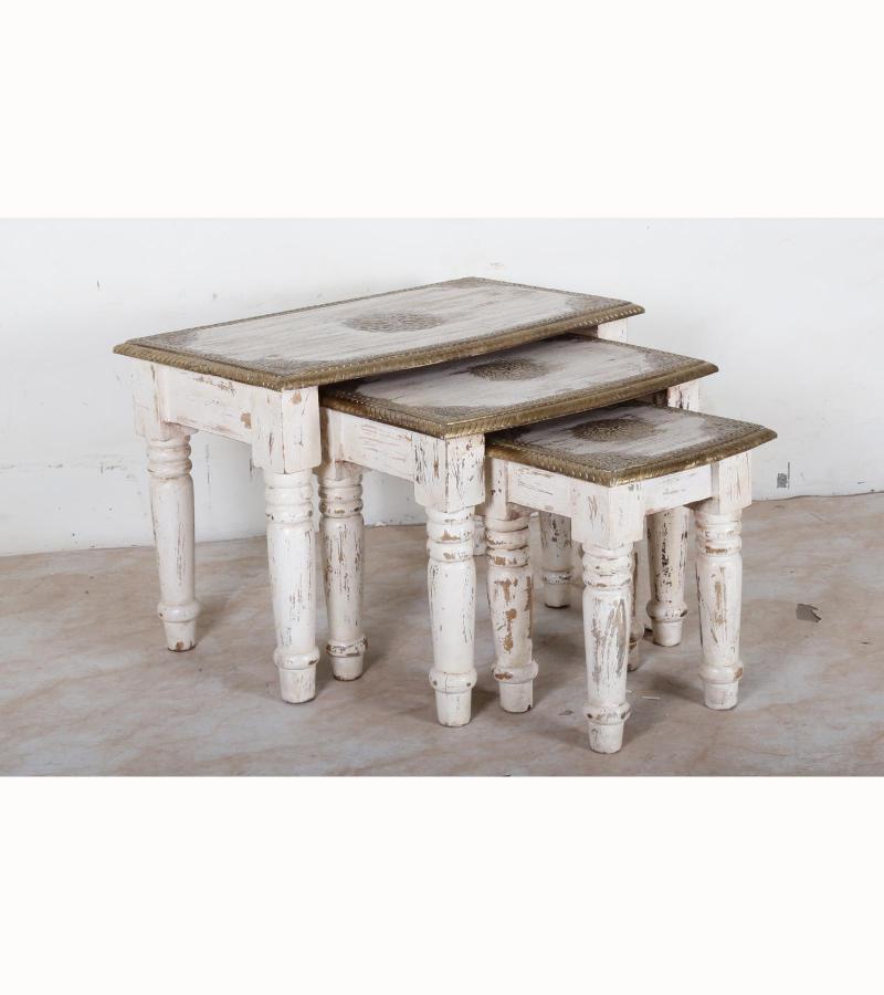 WOODEN STOOL SET OF 3