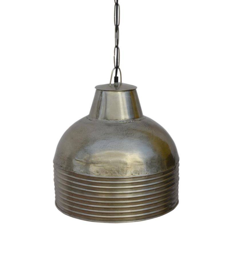METAL HANGING PENDANT LIGHT W/ RIDGES