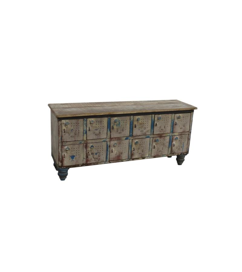 WOOD & METAL LOCKER STORAGE TRUNK - VERY INTERESTING!