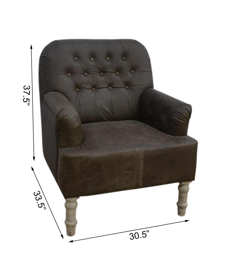 FULL HIDE LEATHER UPHOLSTERED CHAIR