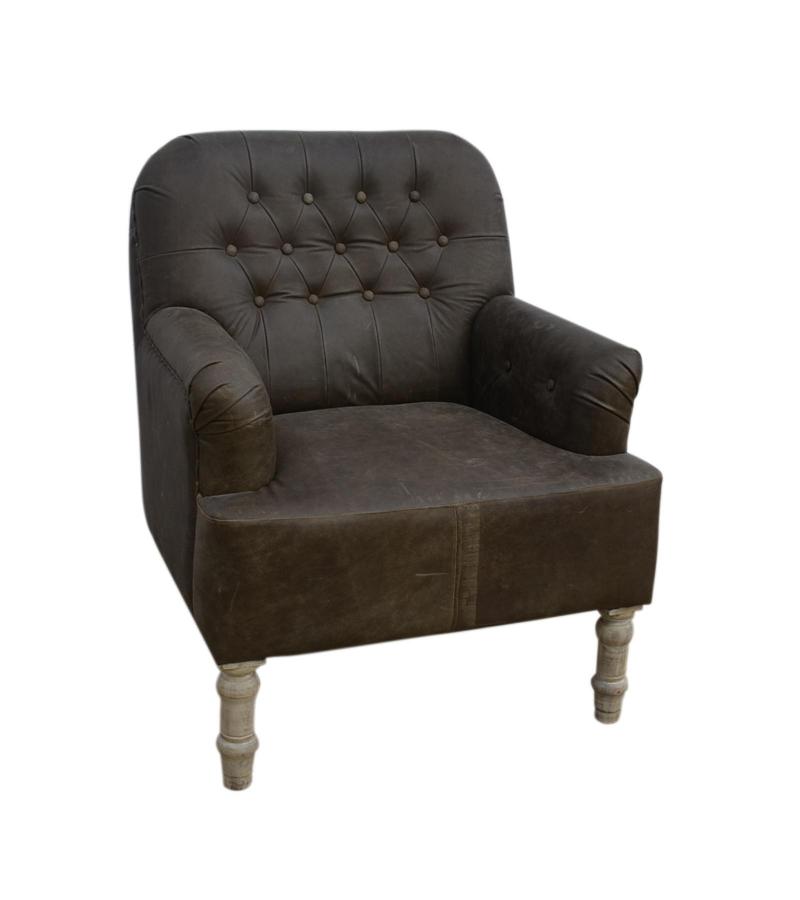 FULL HIDE LEATHER UPHOLSTERED CHAIR