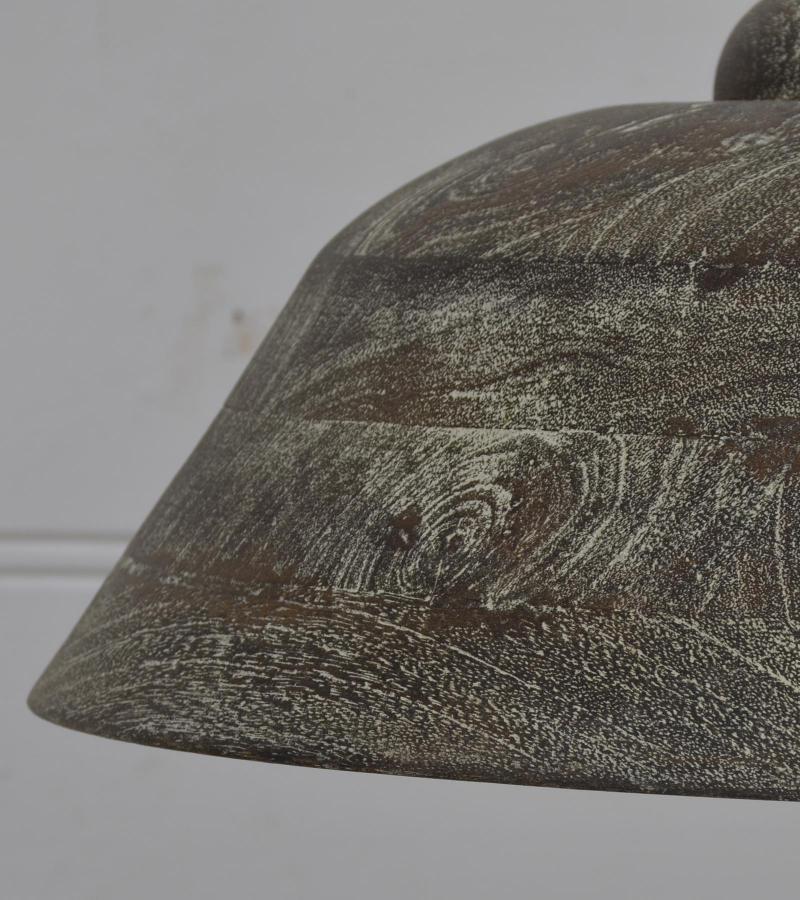 WOODEN FARMHOUSE DOME PENDANT LIGHT FIXTURE