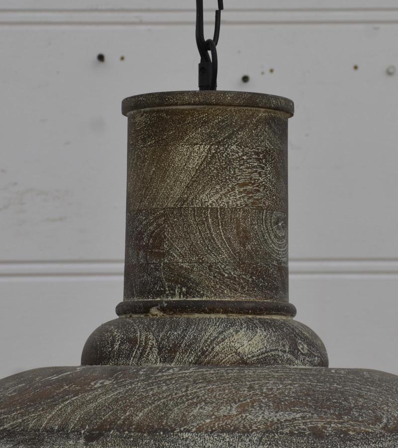 WOODEN FARMHOUSE DOME PENDANT LIGHT FIXTURE