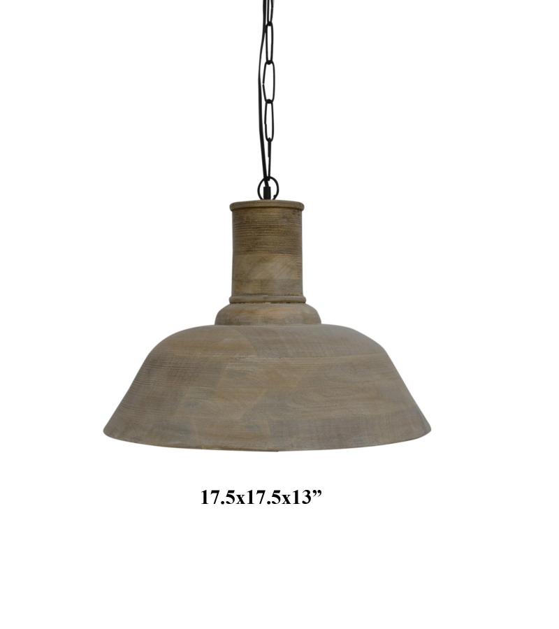 WOODEN FARMHOUSE DOME PENDANT LIGHT FIXTURE