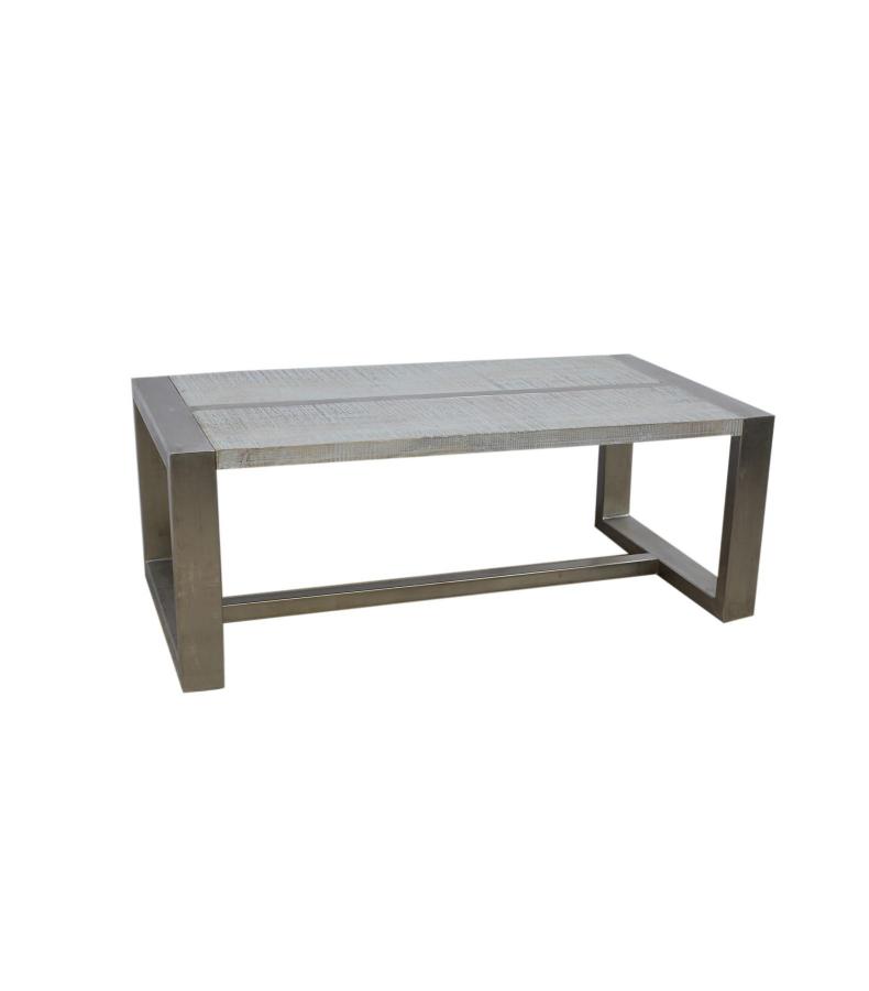 SOLID WOOD & IRON COFFEE TABLE