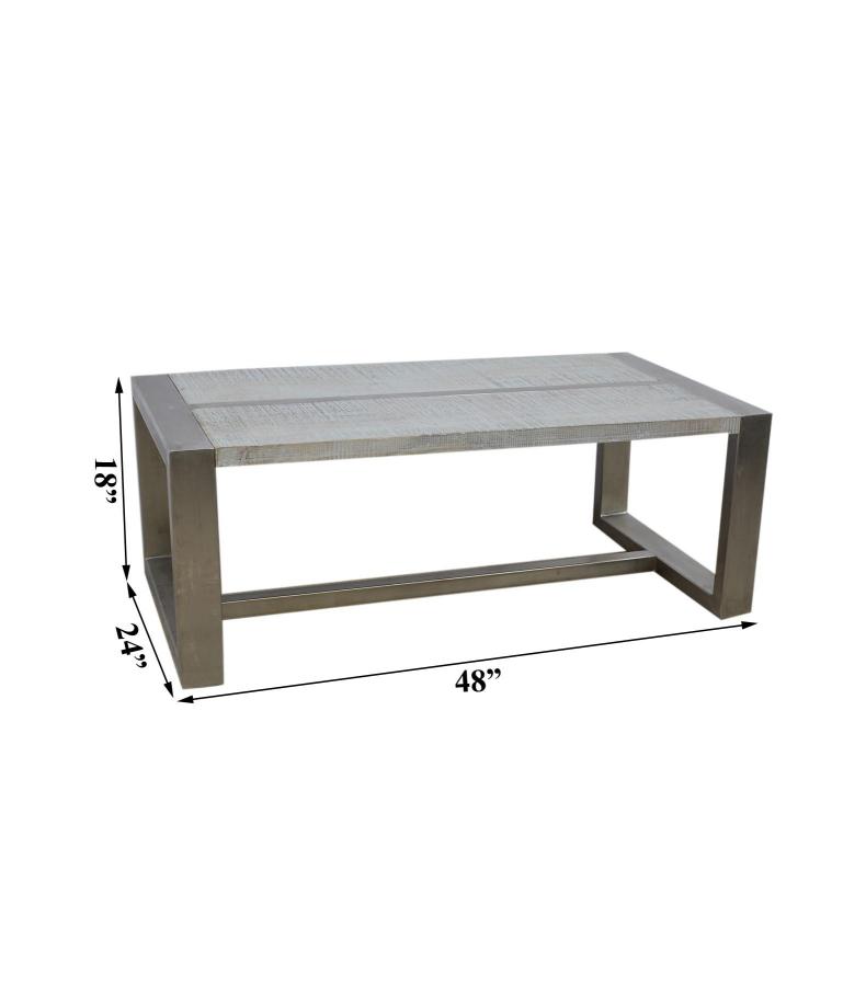 SOLID WOOD & IRON COFFEE TABLE