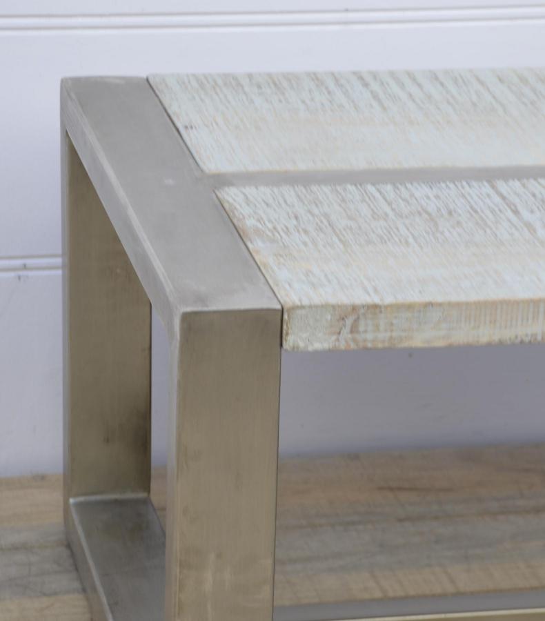 SOLID WOOD & IRON COFFEE TABLE