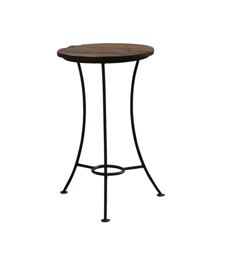 IRON TABLE WITH WOODEN TOP
