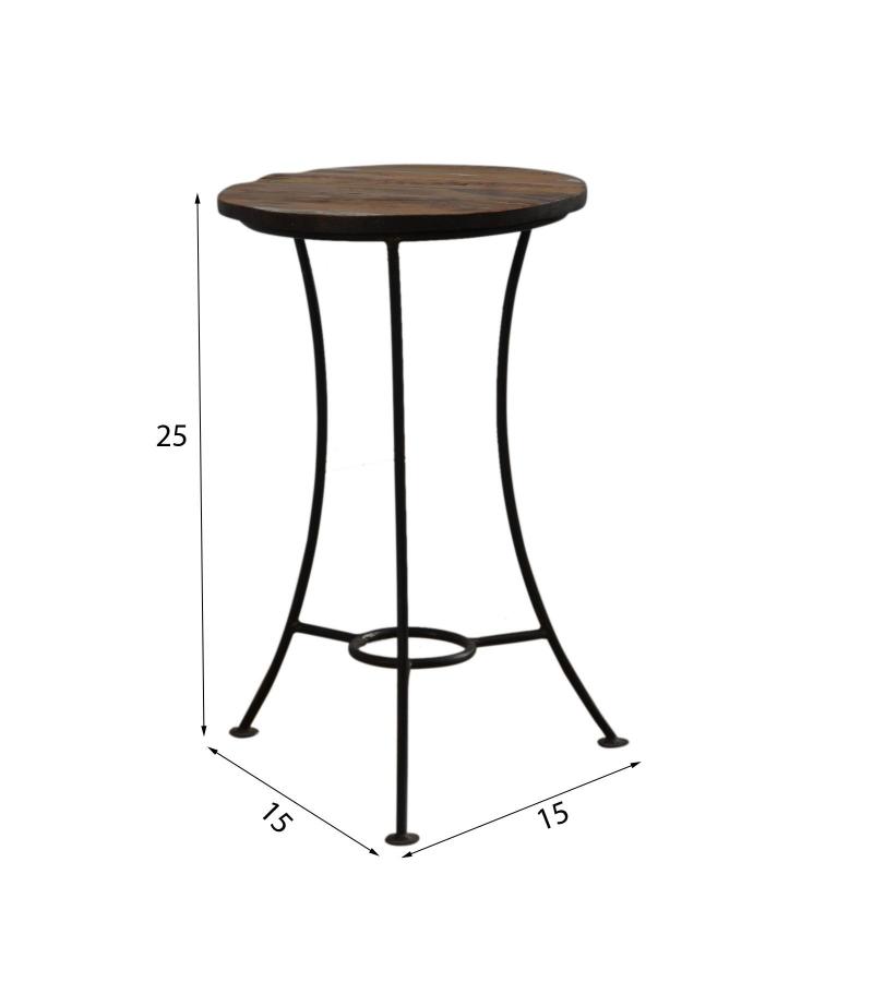 IRON TABLE WITH WOODEN TOP