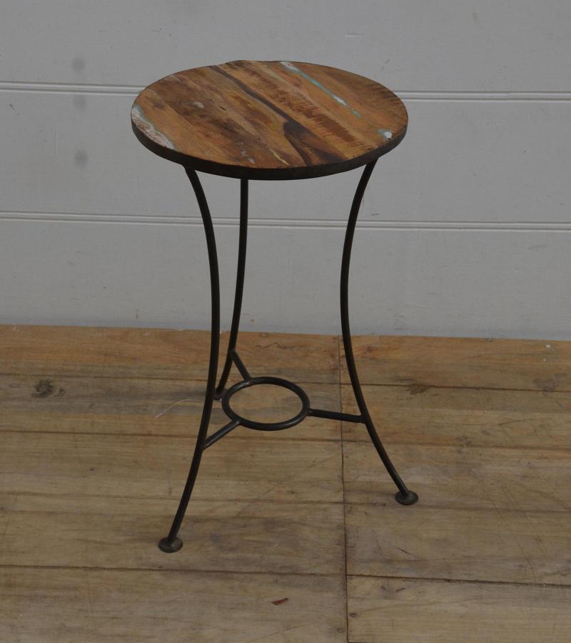 IRON TABLE WITH WOODEN TOP
