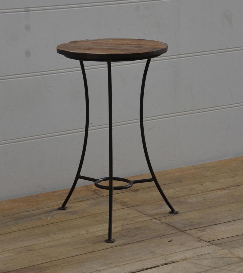 IRON TABLE WITH WOODEN TOP