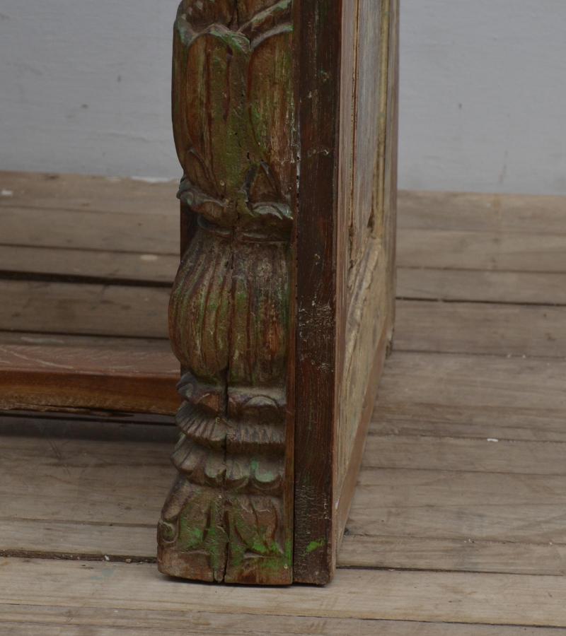 HAND CARVED SOLID RECLAIMED WOOD CONSOLE TABLE