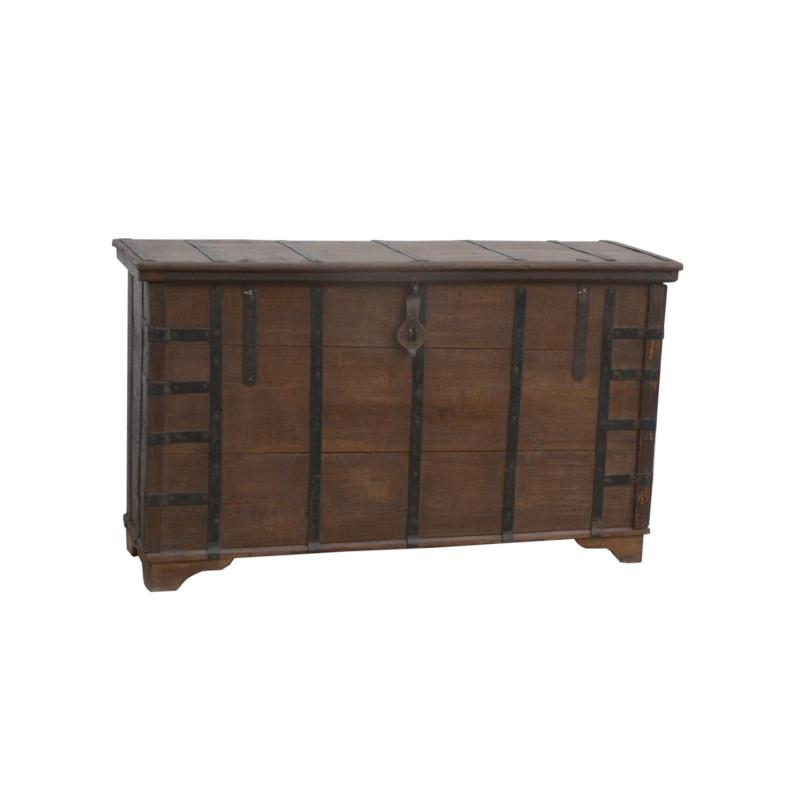 Unique Wood + Metal Indian blanket chest
