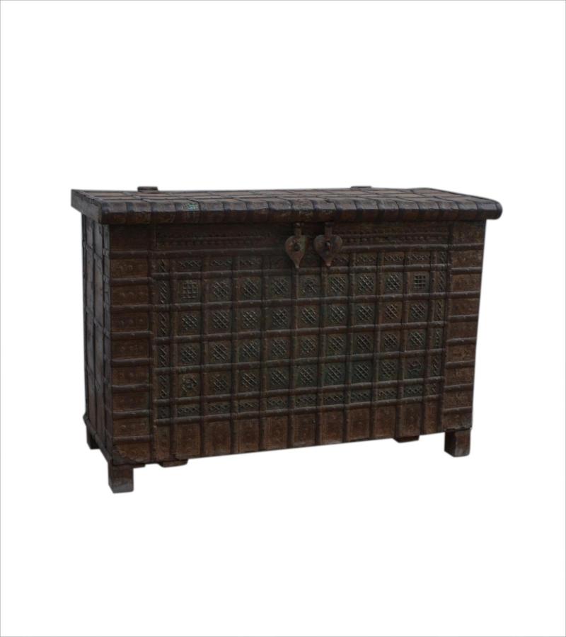 Unique Wood + Metal Indian blanket chest