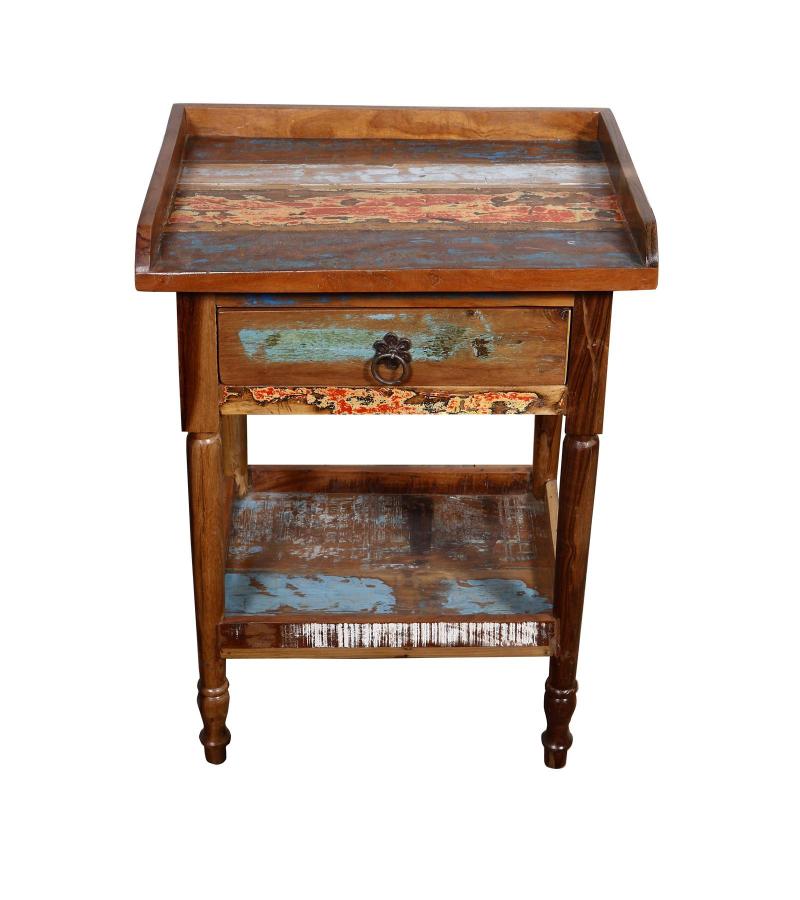 SOLID RECLAIMED TEAK WOOD SIDE TABLE END TABLE