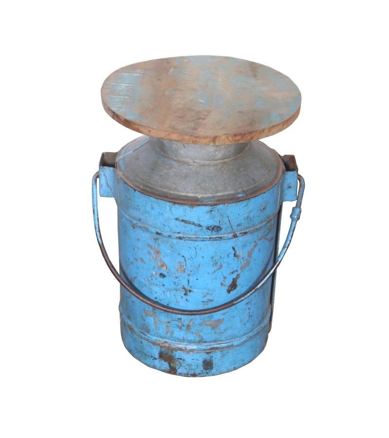 IRON WOOD DRUM TABLE