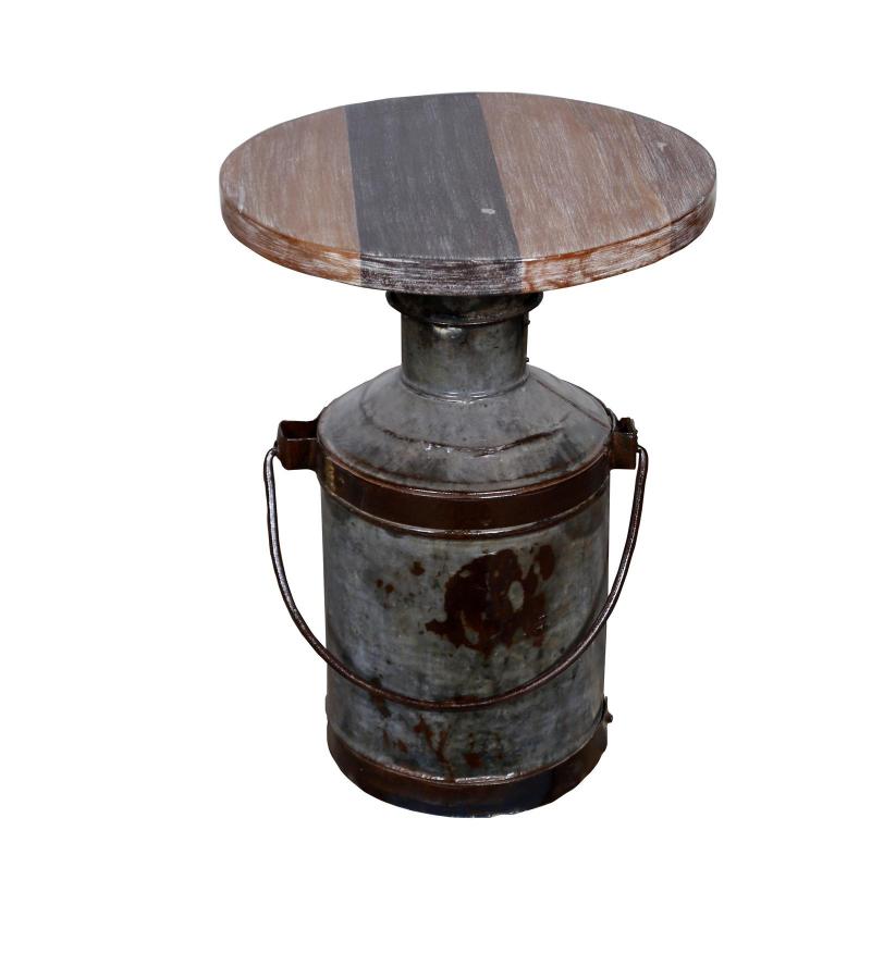 IRON WOODEN DRUM TABLE