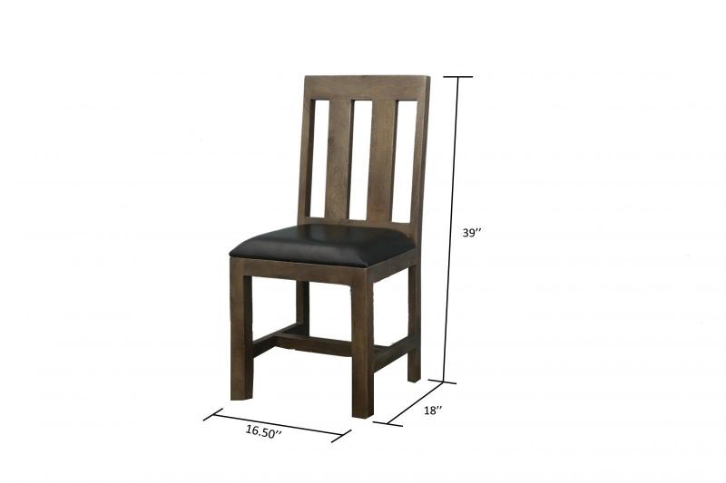 WOODEN LEATHER DINING CHAIR