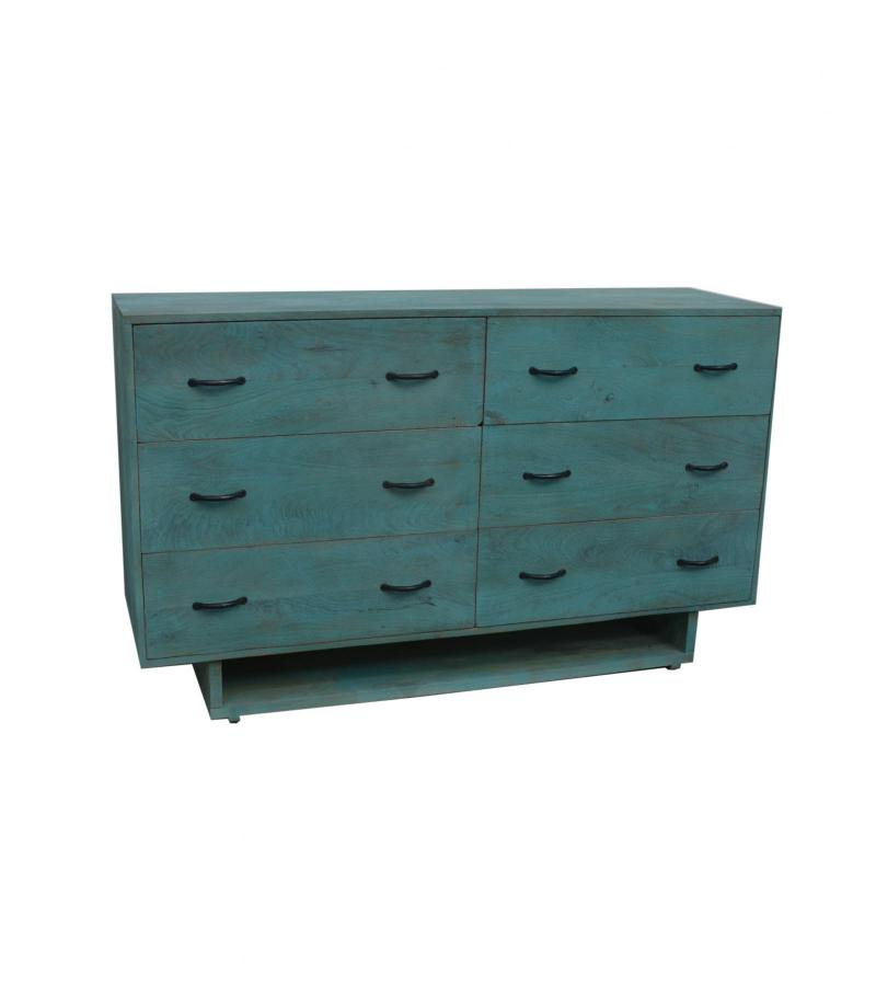 SOLID WOOD 6 DRAWER DRESSER CHEST BUREAU SIDEBOARD