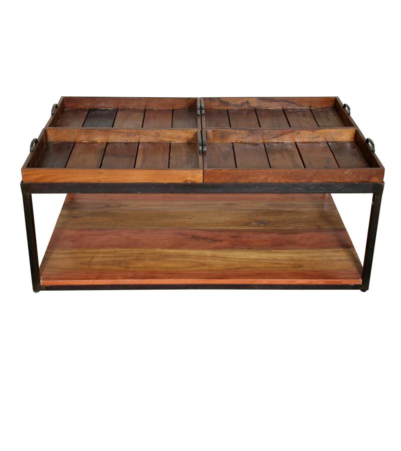 WOODEN IRON TRAY TABLE