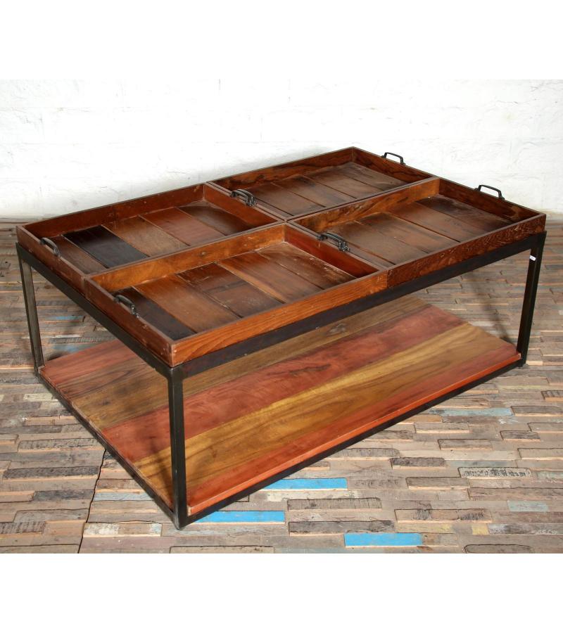 WOODEN IRON TRAY TABLE