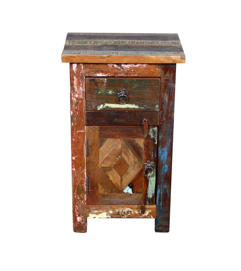 RECLAIMED WOOD END TABLE / BEDSIDE TABLE