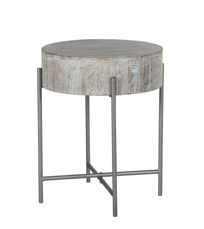 SOLID WOOD & IRON END TABLE