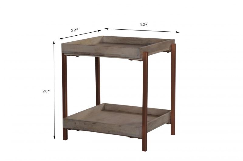 WOOD & METAL SIDE TABLE