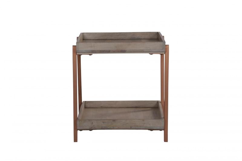 WOOD & METAL SIDE TABLE