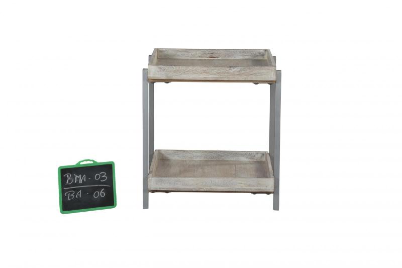 WOOD + METAL SIDE TABLE