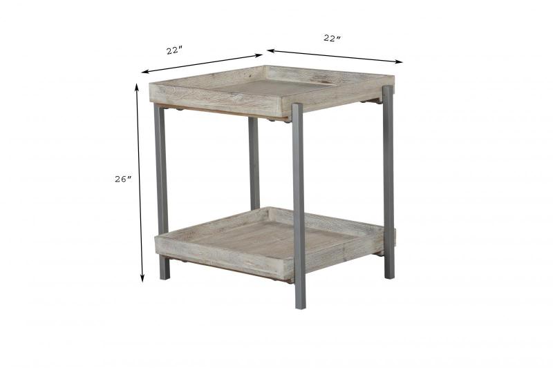 WOOD + METAL SIDE TABLE