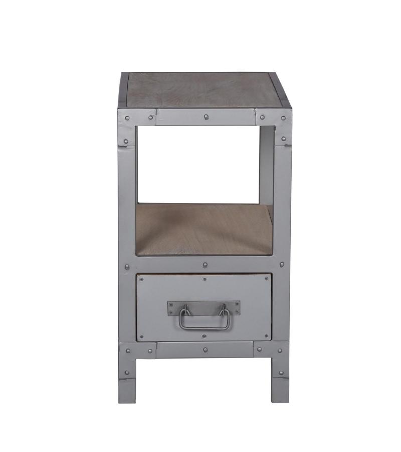 IRON WOODEN END TABLE