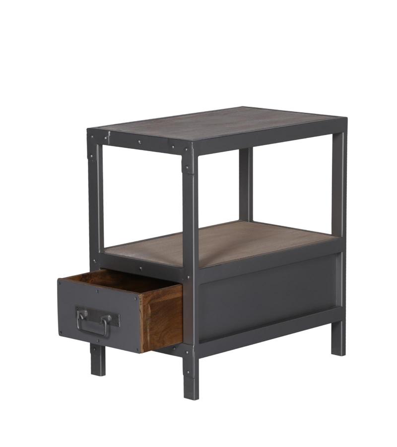 IRON WOODEN END TABLE