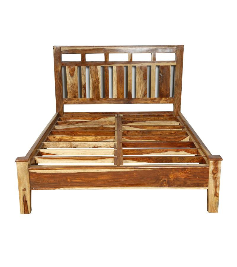SOLID ROSEWOOD BED - HEADBOARD, FOOTBOARD, SIDERAILS, SLATS