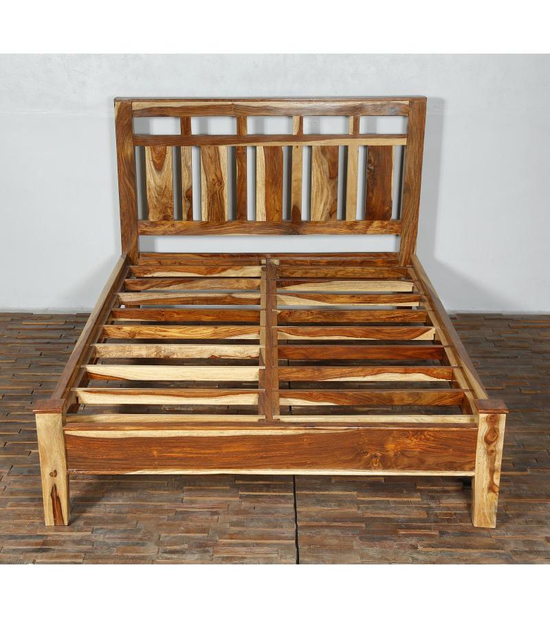 SOLID ROSEWOOD BED - HEADBOARD, FOOTBOARD, SIDERAILS, SLATS