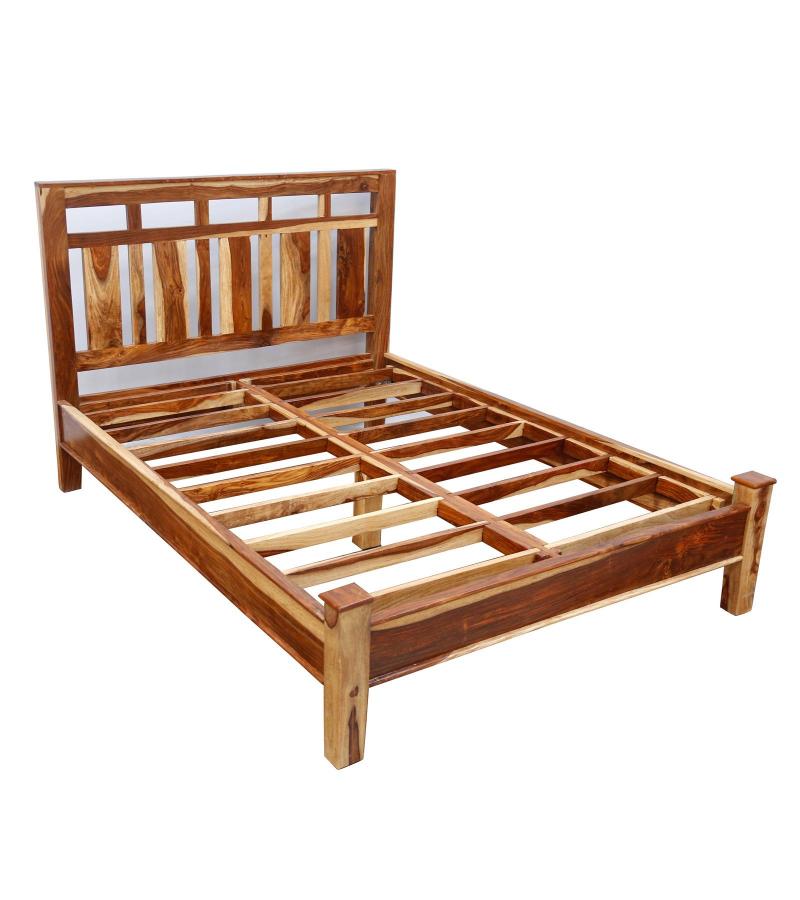 SOLID ROSEWOOD BED - HEADBOARD, FOOTBOARD, SIDERAILS, SLATS
