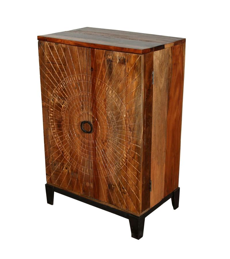 SOLID RECLAIMED TEAK WOOD LIQUOR / BAR CABINET