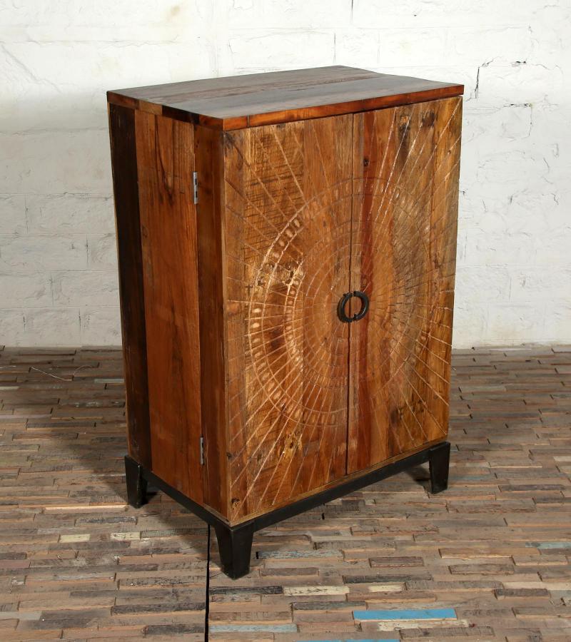 SOLID RECLAIMED TEAK WOOD LIQUOR / BAR CABINET