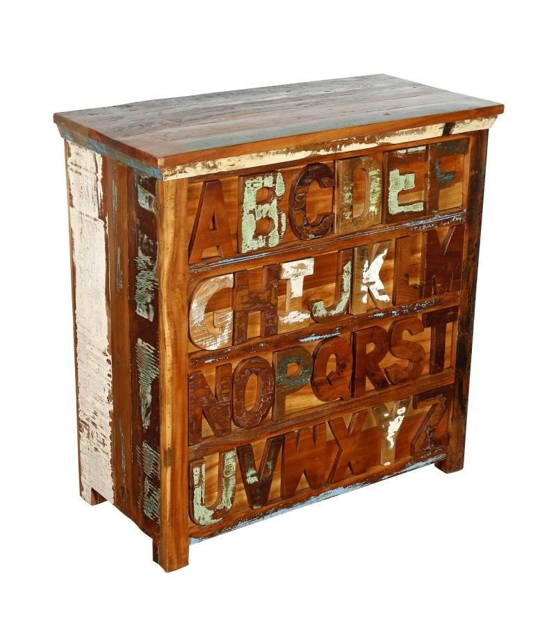 SOLID RECLAIMED TEAK WOOD DRESSER BUREAU "ABC"