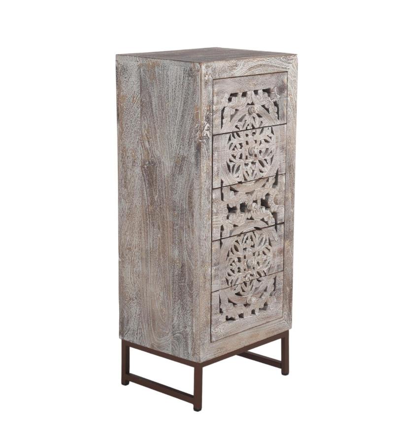 HAND CARVED SOLID WOOD & IRON CHEST