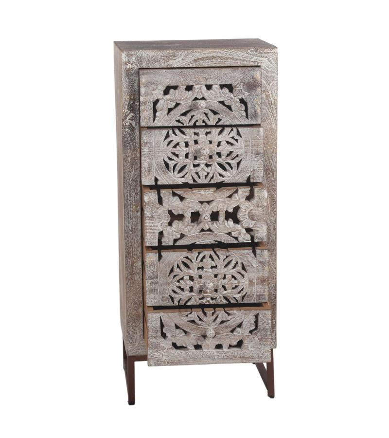 HAND CARVED SOLID WOOD & IRON CHEST