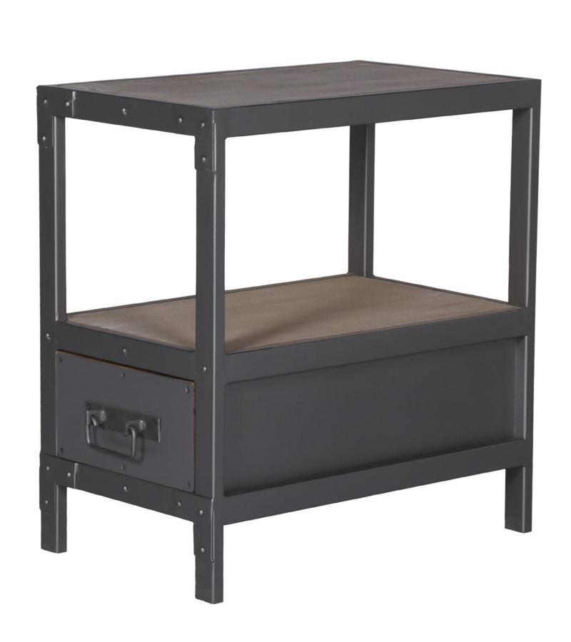 IRON WOODEN END TABLE