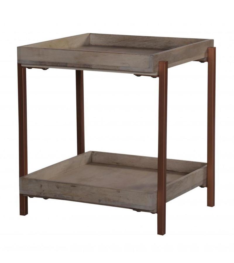 WOOD & METAL SIDE TABLE