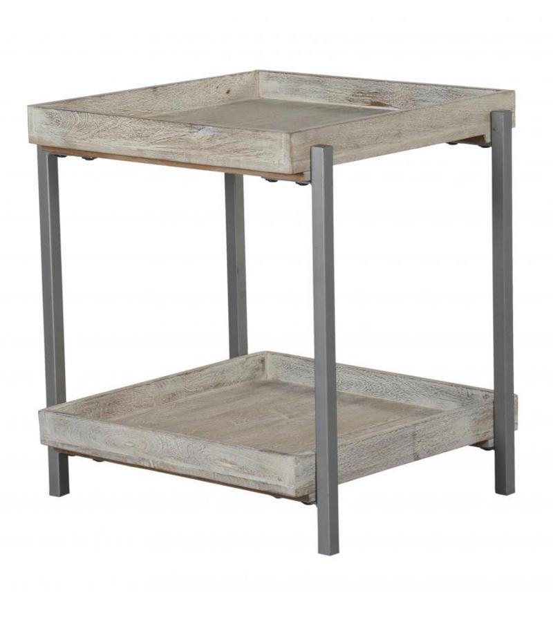 WOOD + METAL SIDE TABLE