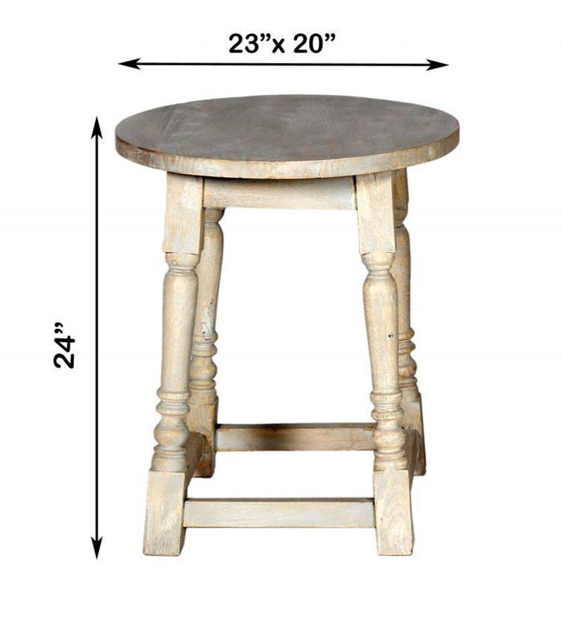 SOLID WOOD ROUND END TABLE 