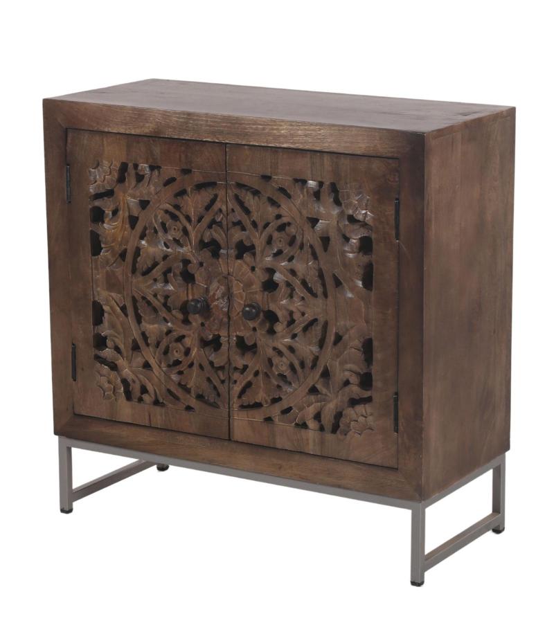 HAND CARVED SOLID WOOD CABINET