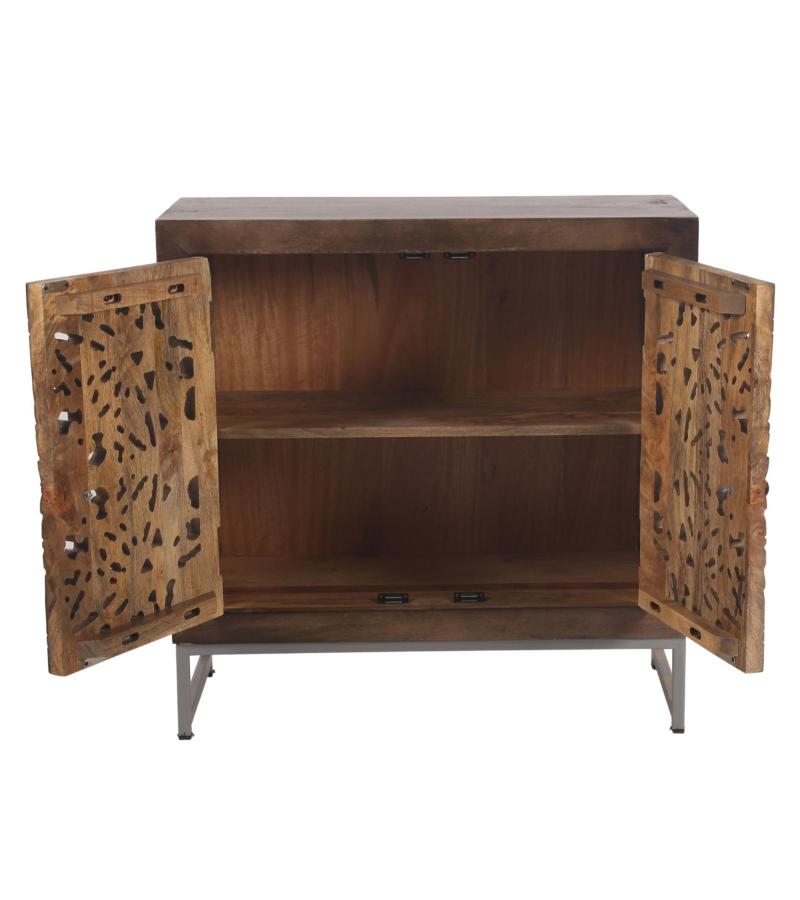 HAND CARVED SOLID WOOD CABINET