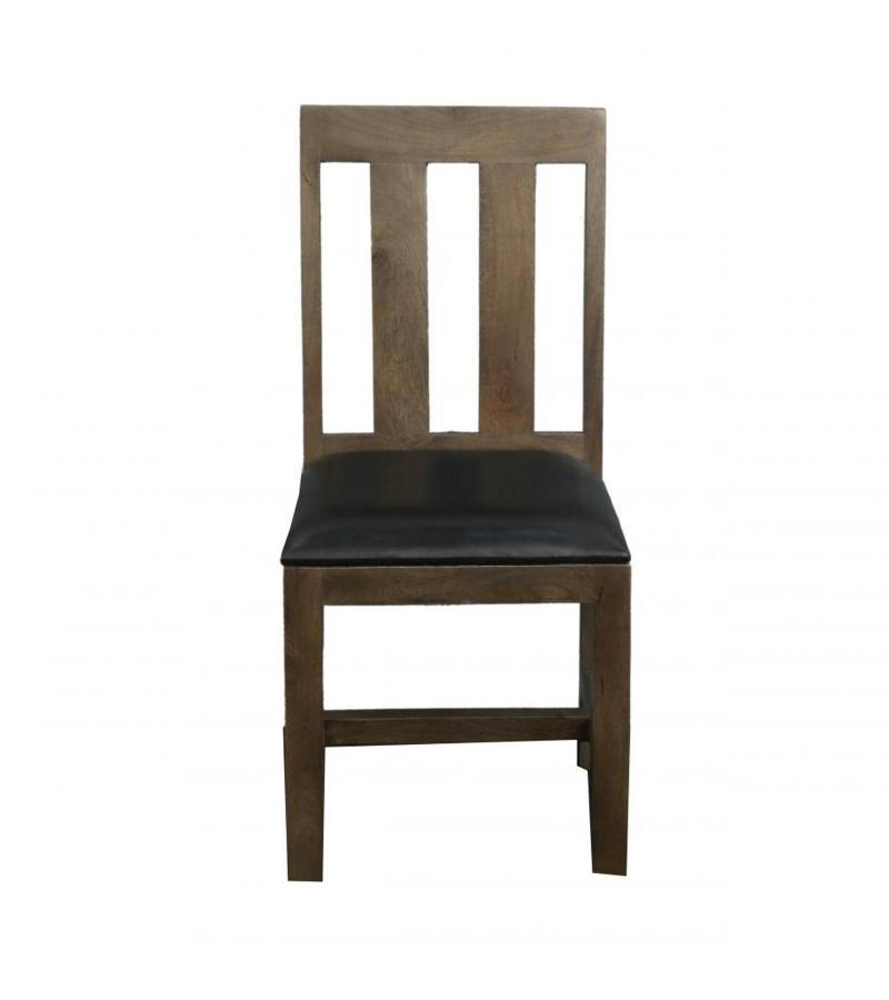 WOODEN LEATHER DINING CHAIR