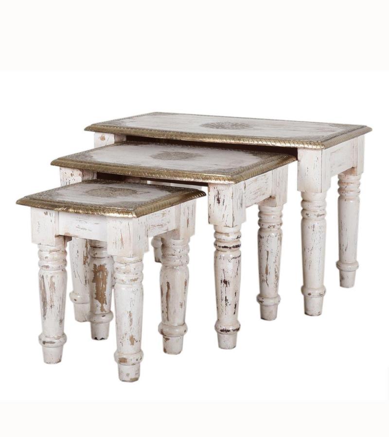 WOODEN STOOL SET OF 3