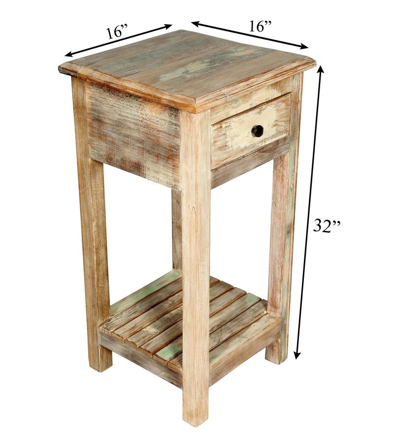 SOLID RECLAIMED TEAK WOOD SIDETABLE END TABLE